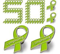 CrateGurus Co. 50 Pcs Lymphoma Awareness Ribbon Lapel Pins Bulk Lime Green Hodgkins Lymphoma Cancer Metal Pin Non Hodgkins Lymphoma Products Lime Green Awareness Support Pin Non-Hodgkins Lymphoma