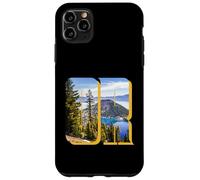Crater Lake Landscape Inside Bold Letters OR Oregon Hiking Case for iPhone 11 Pro Max