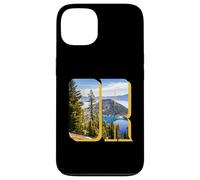 Crater Lake Landscape Inside Bold Letters OR Oregon Hiking Case for iPhone 13