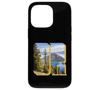 Crater Lake Landscape Inside Bold Letters OR Oregon Hiking Case for iPhone 13 Pro