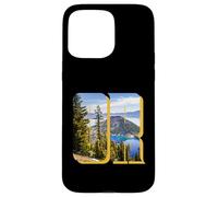 Crater Lake Landscape Inside Bold Letters OR Oregon Hiking Case for iPhone 15 Pro Max