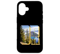 Crater Lake Landscape Inside Bold Letters OR Oregon Hiking Case for iPhone 16