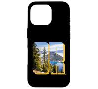Crater Lake Landscape Inside Bold Letters OR Oregon Hiking Case for iPhone 16 Pro