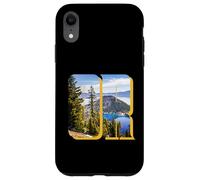 Crater Lake Landscape Inside Bold Letters OR Oregon Hiking Case for iPhone XR