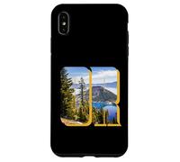 Crater Lake Landscape Inside Bold Letters OR Oregon Hiking Case for iPhone XS Max
