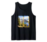 Crater Lake Landscape Inside Bold Letters OR Oregon Hiking Tank Top