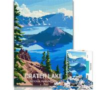 Crater Lake National Park 1000 Pieces Jigsaw Puzzle for Adults& Teens,Toys Educational Games Stress Relieving Wishlist with Santa Claus 38x26cm