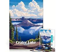 Crater Lake National Park for Adults 1000 Piece Puzzle Cognitive Train Clean Connection Pattern Build Room Art (38x52cm)