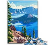 Crater Lake National Park Jigsaw Puzzles for Teenagers 1000 Pieces, Family Activity Fun at Home Activities, Birthday Present,Travel Gifts 1000pcs(26x38cm)