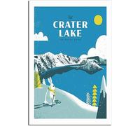 Crater Lake National Park Rabbit Vintage Travel Poster Retro Wall Art Canvas Poster Art Print Room Decor Home Decor Unframed 30x45cm
