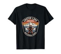 Crater Lake Oregon Bear and Axes Hiking Camping Nature T-Shirt