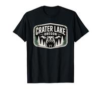 Crater Lake Oregon Bear Vintage National Park Badge T-Shirt