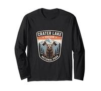 Crater Lake Oregon National Park Bear and Axe Emblem Long Sleeve T-Shirt