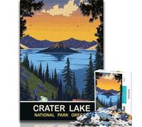 Crater Lake Puzzles for Teenagers 1000 Pieces,Help The Brain Exercise Addictive Toys to Cultivate Patience Suitable for Couples 38x26cm