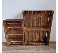 Crates/Boxes Burn Effect Vintage Wooden Fruit Garden Home-Clean! (Burn effect, 3)