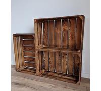 Crates/Boxes Burn Effect Vintage Wooden Fruit Garden Home-Clean! (Burn effect, 4)