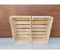 Crates/Boxes Burn Effect Vintage Wooden Fruit Garden Home-Clean! (Natural, 2)