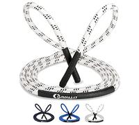 Cravallo® Skipping Rope I 3 Metre Fatburner Speed Jumping Rope I Adult Professional Skipping Rope I Ideal for Boxing, Endurance Sports, MMA, HIIT in Black, Blue and White (3.20 m, White)