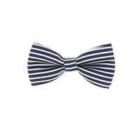 cravateSlim Boys Navy Blue and White stripes Bow Tie