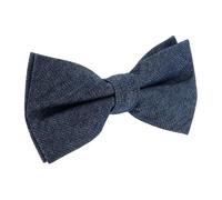 cravateSlim Solid Colour Denim Bow Tie - Men's Bow Tie - Chic or Casual Denim Style - Plain Cotton Fabric - Standard Cut 12 cm x 6 cm - Fashion Accessory for Shirts, dark blue, One size