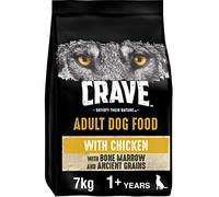7kg Crave Natural Grain Free Adult Dry Dog Food Chicken Marrowbone & Grains