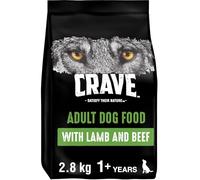 Crave Lamb & Beef 3 x 2.8 kg Bags, Premium Adult Dry Dog Food with high Protein, Grain-free
