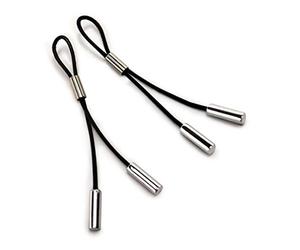 Crave - Leather Nipple Tassels Adult Toy Black Silver