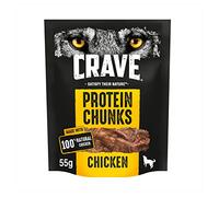 Crave Protein Chunks 6 x 55 g Snacks, Dog Treats Chicken with high Protein, Grain-free