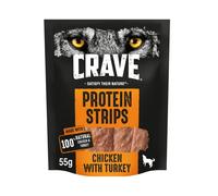 Crave Protein Chunks - Dog Treats with Chicken and Turkey - Grain Free - 7 x 55 g