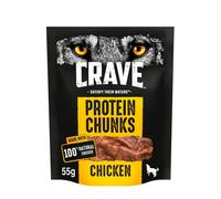 Crave Protein Chunks 6 x 55 g Snacks, Dog Treats Chicken with high Protein, Grain-free