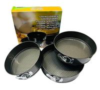 CRAVIING Pack of 3 Non-Stick Spring Form Round Cake Tins for Baking Cakes, Baking Pan Non Stick, Robust Springform Cake Mould 24cm, 26cm & 28cm with Removable Bottom