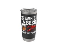 Crawfish and Beer That's Why I'm Here Funny Seafood Lobster Stainless Steel Insulated Tumbler