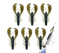 Crawfish Bait - 6pcs Artificial Lobster Claw Swimming Bait Lures | Realistic Soft Bait with Walking Action for Bass, Pike, Snakehead, Trout, Freshwater Fishing Gear, Fisherman Tackle Set