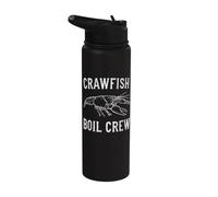 Crawfish Boil Crew Cajun Crawdad Mudbug Seafood Lobster Stainless Steel Insulated Water Bottle