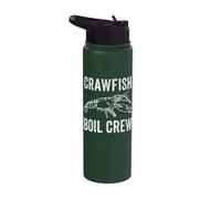 Crawfish Boil Crew Cajun Seafood Mudbug Crawdad Mardi Gras Stainless Steel Insulated Water Bottle