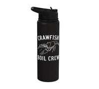 Crawfish Boil Crew Cajun Seafood Mudbug Crawdad Mardi Gras Stainless Steel Insulated Water Bottle