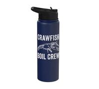 Crawfish Boil Crew Cajun Seafood Mudbug Crawdad Mardi Gras Stainless Steel Insulated Water Bottle