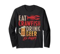 Crawfish Boil Drinking Beer Lovers Cajun Chefs Long Sleeve T-Shirt