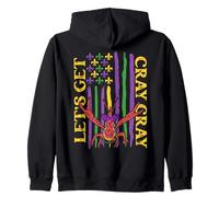 Crawfish Crayfish | Mardi Gras Flag | Let's Get Cray Cray Zip Hoodie