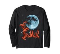 Crawfish Cursed Moon Howl Meme Funny Lobster Men Women Kids Long Sleeve T-Shirt
