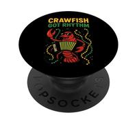 Crawfish Got Rhythm Mardi Gras Accordion Music PopSockets Adhesive PopGrip