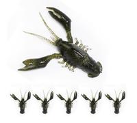 Crawfish Lures for Bass Fishing, Pre-Rigged Soft Fishing Lures, Amazing Bass Fishing Gifts for Men, 3inch, 5/8oz, 5Pcs-Pumpkin Green