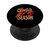 Crawfish Season Leopard Funny Crawfish Boil Lobster Cajun PopSockets Adhesive PopGrip