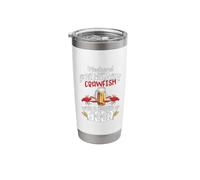Crawfish with a Chance of Beer Weekend Forecast Seafood Boil Stainless Steel Insulated Tumbler