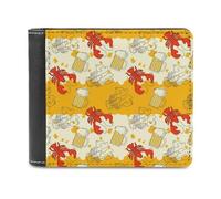 Crawfish with Chance Beer Men's Bifold Wallet Slim Cash Card Holder Leather Purse