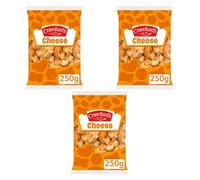 Crawford’s Cheese Flavour Savoury Nibbles 250g (Pack of 3) Crunchy Baked Cheese Snacks for Sharing, Picnics & Lunches - Includes FabFinds Mug