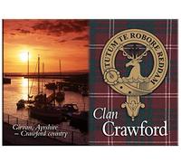 Crawford Scottish Clan Souvenir Metallic Picture Fridge Magnet, Scottish Gift