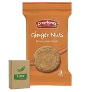 Crawfords Biscuit Portion Mini Packs | Perfect for On-The-Go Snacking, Office, Travel | Ginger Nuts Flavour - 20 Packs (3 Biscuits In Each Pack)