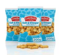 Crawfords Salt and Vinegar Baked Snacks 200g - Pack of 3 - Crunchy Vegetarian Savoury Biscuits with Authentic Flavour - Party, Picnic & Office Nibbles - Tasty Teatime Snacks On The Go