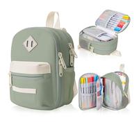 crawing Large Capacity Pencil Case, Mini Backpack Pencil Case, Pen Pouch Organizer with School Supplies for Student, Teen Girls, Adults (Green)